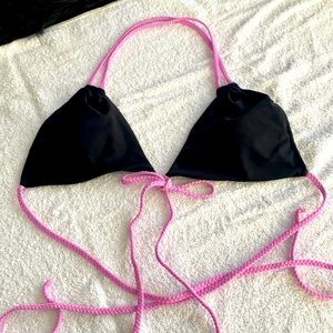 Victorias secrets bikini top lavender and black adjustable